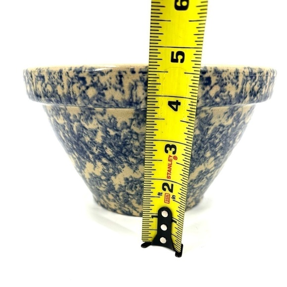 VTG Robinson Ransbottom Pottery Spongeware Mixing Bowl 8" 2 Quart Roseville USA - Picture 6 of 7